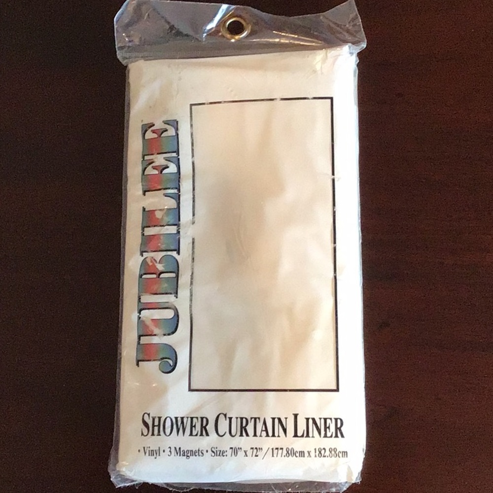 Brand New Jubilee Shower Curtain Liner Size 70” x 72” Vinyl Beige 3 Magnets